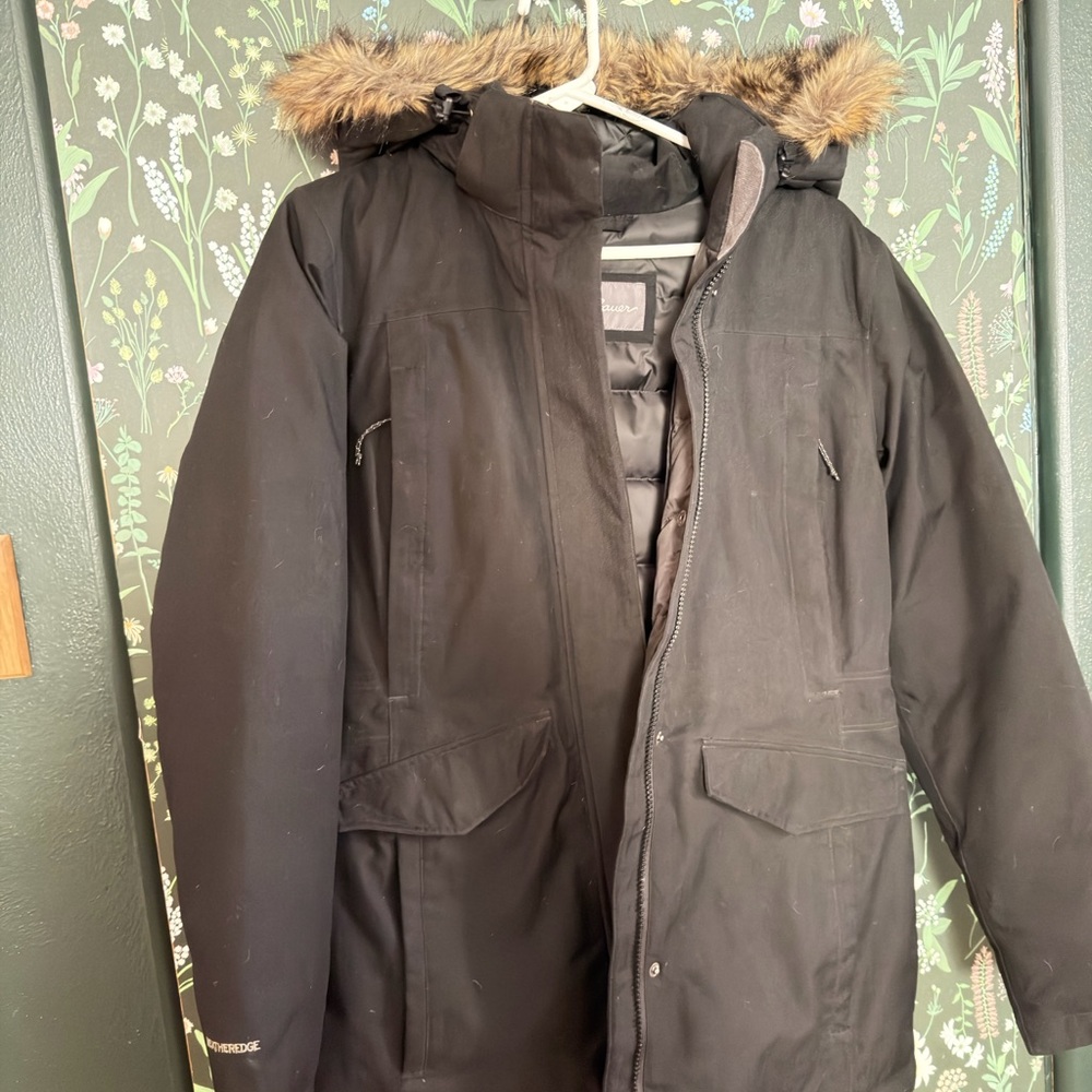 Eddie Bauer Black Parka with Fur Hood